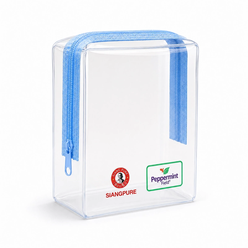 กระเป๋าซิป PVC ใสทรงกล่องพิมพ์ลาย Pepermint - Image 3