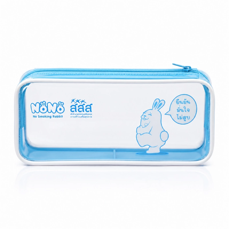 กระเป๋าดินสอ PVC ใสพิมพ์ลาย สสส